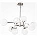 Lampadario Sospensione Erich In Metallo Nichel 8 Luci E Diffusori Bianchi - Foto miniatura 2