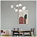 Lampadario Sospensione Erich In Metallo Nichel 8 Luci E Diffusori Bianchi - Foto miniatura 4