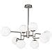 Lampadario Sospensione Erich In Metallo Nichel 8 Luci E Diffusori Bianchi - Foto miniatura 1
