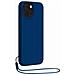 Cover In Silicone Per Iphone 14 Plus Con Cinturino Da Polso Abbinato, Blu Marine - Foto miniatura 1
