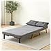 Poltrona Letto Reclinabile 2 Posti Chaise Lounge In Velluto Convertibile Grigio - Foto miniatura 3