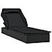 Lettino Con Tetto Pieghevole Nero 213x63x97 Cm Polyrattan - Foto miniatura 1