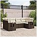 Set Divano da Giardino 6 pz con Cuscini Marrone in Polyrattan - Foto miniatura 3