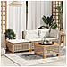 Sgabello Giardino con Cuscino Beige 63,5x56x32 cm in Polyrattan - Foto miniatura 3