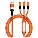 Cavo Di Ricarica Intrecciato 5 In 1 Con Luce Notturna Led Multifunzione Orange - Foto miniatura 1