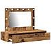Tavolo da Trucco da Muro con Luci LED Legno Antico - Foto miniatura 4