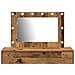 Tavolo da Trucco da Muro con Luci LED Legno Antico - Foto miniatura 5