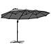 Ombrellone a braccio da giardino Antracite 372 x 198 x 243 cm - Foto miniatura 3