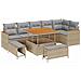 Set Divano da Giardino con cuscino 9 pcs Beige Poly Rattan - Foto miniatura 1