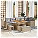 Set Divano da Giardino con cuscino 9 pcs Beige Poly Rattan - Foto miniatura 2