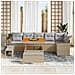 Set Divano da Giardino con cuscino 9 pcs Beige Poly Rattan - Foto miniatura 3