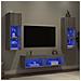 Mobili TV a Muro con LED 6pz Grigio Sonoma Legno Multistrato - Foto miniatura 2