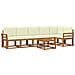 Set di divani da esterno con cuscino 7 pcs Naturale e Crema - Foto miniatura 1