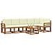 Set di divani da esterno con cuscino 7 pcs Naturale e Crema - Foto miniatura 3