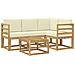Set di divani da esterno con cuscino 5 pcs Bianco e Crema - Foto miniatura 1