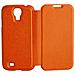 Custodia Flip Book Pelle Per Samsung I9500 Galaxy S4 - I9505 - I9502 Colore Arancione - Foto miniatura 1