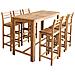 Tavolo E Sedie Da Bar Set 7 Pz In Legno Di Acacia Massello - Foto miniatura 1