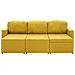 Divano Letto Modulare A 3 Posti Giallo In Tessuto - Foto miniatura 6