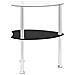 Tidyard Scaffale Triangolo a 3 Livelli in Vetro Temperato Trasparente/Nero, Mobileto in Vetro,Mobili ad Angolo,Scaffale da Bagno,Mobiletto Soggiorno,Scaffali da Bagno,Mensola Vetro Bagno 30x30x67cm
