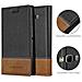 Custodia Compatibile Con Samsung Galaxy A7 2015 In Nero Marrone - Coperchio Protettiva Con Chiusura Magnetica, Funzione Stand E Tasca Per Le Carte - Foto miniatura 6