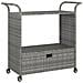 Carrello Da Bar Con Cassetto Grigio 100x45x97 Cm In Polyrattan - Foto miniatura 2