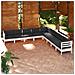 Set Divani Da Giardino 9 Pz Con Cuscini Bianchi Legno Di Pino - Foto miniatura 1