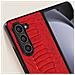 Cover Per Samsung Galaxy Z Fold5 Ibrida Vera Pelle Design Serpente Rossa - Foto miniatura 5