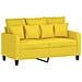 Set Di Divani 3 Pz Con Cuscini Giallo Chiaro In Tessuto - Foto miniatura 3