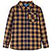 Camicia A Quadri Da Bambino Cognac E Blu 92 - Foto miniatura 1