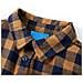 Camicia A Quadri Da Bambino Cognac E Blu 92 - Foto miniatura 3