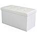 Pouf Contenitore Rettangolare In Ecopelle Bianco - Foto miniatura 1