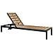 Lettino Da Giardino Alluminio Anodizzato Legno Chiaro E Nero Nardo - Foto miniatura 4