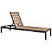 Lettino Da Giardino Alluminio Anodizzato Legno Chiaro E Nero Nardo - Foto miniatura 6
