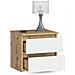 Comodino CL2, 2 cassetti, 40x35x40 cm, Colore Quercia Artisan e Bianco - Foto miniatura 2