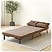 Poltrona Letto Reclinabile 2 Posti Chaise Lounge In Velluto Convertibile Marrone - Foto miniatura 3