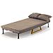 Poltrona Letto Reclinabile 2 Posti Chaise Lounge In Velluto Convertibile Marrone - Foto miniatura 5