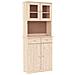 Credenza Alta 77x35x188 Cm In Legno Massello Di Pino - Foto miniatura 1