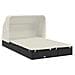 Lettino Doppio Tetto Pieghevole Nero 213x118x97cm In Polyrattan - Foto miniatura 3