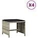 Sgabelli Giardino Cuscini 4pz Grigio Chiaro 40x40x35 Polyrattan - Foto miniatura 2
