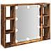 Mobile a Specchio LED Legno Antico 76x15x55 cm Multistrato - Foto miniatura 3