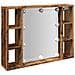 Mobile a Specchio LED Legno Antico 76x15x55 cm Multistrato - Foto miniatura 1