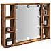 Mobile a Specchio LED Legno Antico 76x15x55 cm Multistrato - Foto miniatura 9