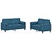Set Di Divani 2 Pz Con Cuscini Blu In Velluto - Foto miniatura 2