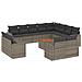 Set Divani Da Giardino 13 Pz Con Cuscini Grigio In Polyrattan - Foto miniatura 2
