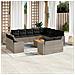 Set Divani Da Giardino 13 Pz Con Cuscini Grigio In Polyrattan - Foto miniatura 1