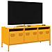 Mobile Tv Giallo Senape 101,5x39x43,5 Cm In Acciaio - Foto miniatura 1