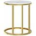 Tavolino Oro E Marmo Bianco 45 Cm In Vetro Temperato - Foto miniatura 3