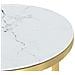 Tavolino Oro E Marmo Bianco 45 Cm In Vetro Temperato - Foto miniatura 5