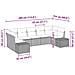Set da giardino a 7 pezzi con cuscini grigio polyrattan - Foto miniatura 8
