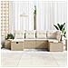 Set di Divani da Giardino da 6 Pezzi con Cuscini Beige Polyrattan - Foto miniatura 3